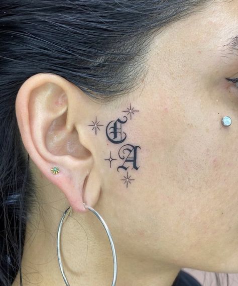 Tattoos On Face, Star Face Tattoo, Small Face Tattoos, Face Tattoos For Women, Anklet Tattoos, Wicked Tattoos, Tattoo Lettering Fonts, Pretty Tattoos For Women, Stylist Tattoos