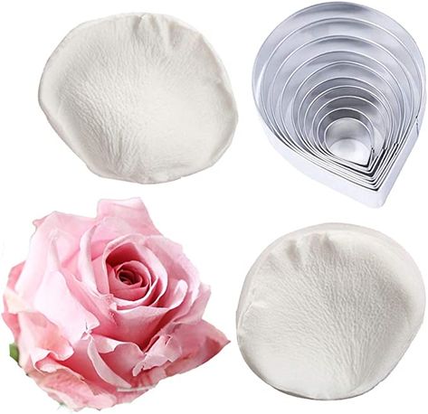 AmazonSmile: 10 Pcs Austin Rose Cutter Set and 2 Pcs Rose Petals Shape Silicone Fondant Mold Veining Petal Sugar Flower Making Tool Cake Decorating Gumpaste Flowers Decor Kit: Home & Kitchen Fondant Rose, Austin Rose, Chocolate Roses, Rolling Fondant, Tool Cake, Gum Paste Flowers, Flower Molding, Fondant Flowers, Fondant Silicone Molds