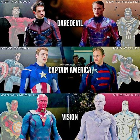 herohive en Instagram: “•DAREDEVIL, CAP, & VISION• Here are villains “taking on the mantle” of the heroes. Which was your favorite to see??⭐️” Captain America First Avenger, Marvel Movie Posters Captain America, Captain America The Winter Soldier Movie, John Walker, Steve Rogers Meme, Captain America Memes Funny, Steve Rogers, Captain America, Marvel