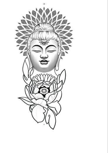 Buddha Tattoo Stencil Design, Budda Tattoo Designs, Koi Fish Drawing Tattoo, Buddha Tattoo Sleeve, Buda Tattoo, Tattoo Stencil Designs, Feather With Birds Tattoo, Avatar Tattoo, Buddha Tattoo Design