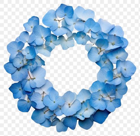 Accessory Aesthetic, Circle Wreath, Blue Hydrangea Flowers, Hydrangea Flowers, Blue Hydrangea, Paper Background, Anemone, Free Png, Free Image