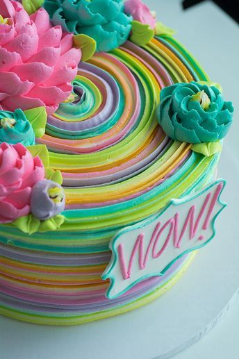 Bolo Neon, White Flower Cake Shoppe, Cake Rainbow, Beaux Desserts, Colorful Cake, Pastel Cupcakes, Mini Torte, Cake Decorating Frosting, Classic Cake