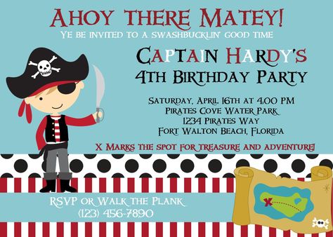 Pirate Birthday Party 5x7 Invitation - Boy Printable. $8.00, via Etsy. Pirate Party Invitations Template, Pirate Birthday Party Invitations, Pirate Party Invitations, Pirate Birthday Invitations, Pirate Invitations, Boy Printable, Pirate Theme Party, Pirate Birthday Party, Pirate Birthday