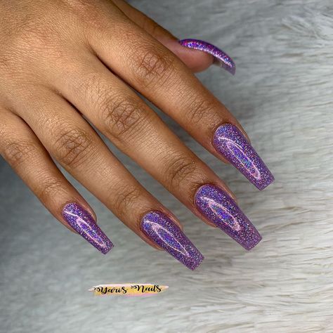 Purple Glitter Nails, Coffin Nails Long, Purple Glitter, Purple Nails, Coffin Nails, Glitter Nails, Long Nails, Amethyst, Glitter