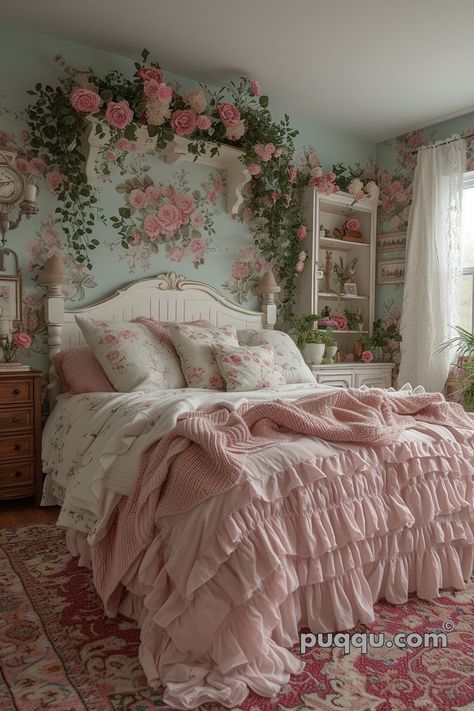 Boho Bedroom Furniture, Chic Bedroom Decor, Camera Vintage, Sleek Furniture, Pink Bedrooms, Shabby Chic Bedroom, Shabby Chic Bedrooms, Vintage Bedroom, Aesthetic Rooms