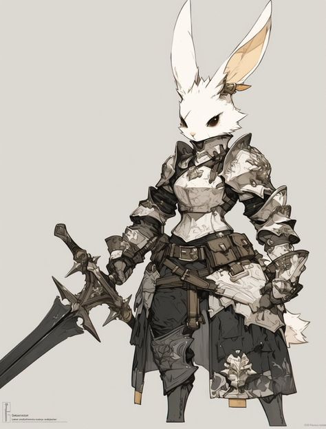 Rabbit Knight, Creature Fantasy, 다크 판타지, Dungeons And Dragons Characters, Dnd Art, Dungeons And Dragons Homebrew, Vinyl Toys, Dessin Adorable, Arte Fantasy