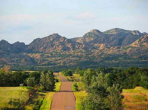 1. Wichita Mountains Wildlife Refuge and Mt.  Scott (Indiahoma) Wichita Mountains Oklahoma, Oklahoma Vacation, Beautiful America, Wichita Mountains, Oklahoma Travel, Scenic Road Trip, Western Landscape, Travel Oklahoma, Scenic Roads