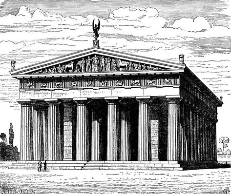 Zeus Temple, History Chanel, Greece Architecture, Concept Models Architecture, Greek Temple, Classical Antiquity, Urban Sketching, Ancient Greece, Architecture Model