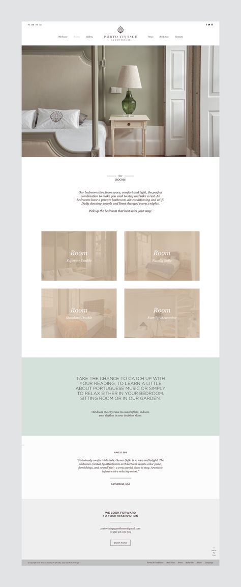 Porto Vintage Guest house web design on Behance Guest House Logo Ideas, Guest House Website Design, Guesthouse Logo Design, Home Renovation Website Design, Apartment Rental Website Design, Home Decor Sites, Design Houses, Creative Website Design, Creative Website