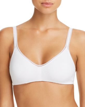 On Gossamer Cabana Cotton Stretch Bralette | Bloomingdale's Feeding Bra, Yellow Lingerie, Cotton Bralette, Comfy Bra, White Bralette, Cotton Bras, White Bras, Support Bras, Lace Fashion