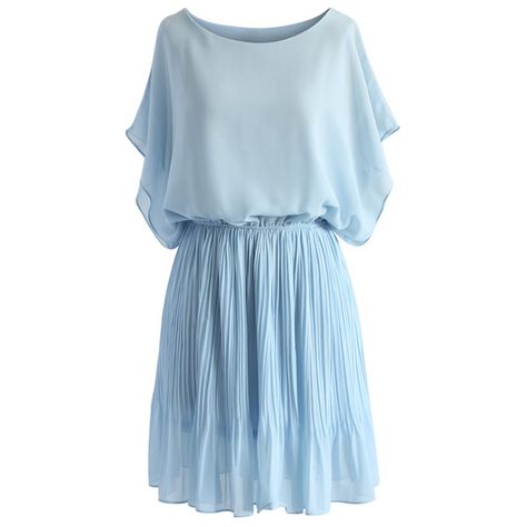 Chicwish Beauty Pleats Batwing Dress in Pastel Blue ($40) ❤ liked on Polyvore Bat Sleeve Dress, Pastel Blue Dress, Bat Sleeves Dress, Blue Pleated Dress, Pastel Dresses, Chicwish Dress, Batwing Sleeve Dress, Ruched Waist Dress, Diva Dress