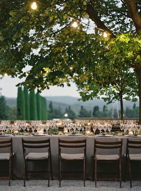 photo by bruce covey Destination Wedding Reception, Barcelona Wedding, Wedding Party Planning, Spanish Wedding, Wedding Dresses Cinderella, Tuscan Wedding, Outdoor Dinner, Wedding Colors Blue, Castle Wedding