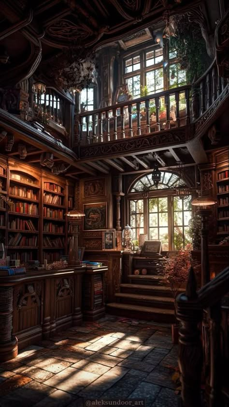 Fantasy Book Store, Fantasy Academy, Fantasy Library, Hidden Passage, Wattpad Background, Fantasy Shop, Dream Library, Fantasy Rooms, Home Library Design