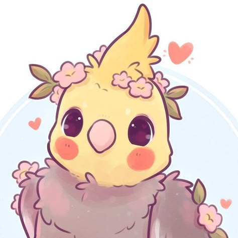 Cockatiels Drawing, Cockatiel Drawing, Cute Parakeet Drawing, Cockatiel Doodle, Kawaii Parrot, Naomi Lord Art, Kawaii Cockatiel, Naomi Lord, Nota Musical