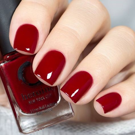 Red Wedding Nails, Dark Red Nail Polish, Red Gel Nails, Dark Red Nails, Red Nail Polish, Gel Nail Colors, Red Nail, Short Nail Designs, Opi Nails