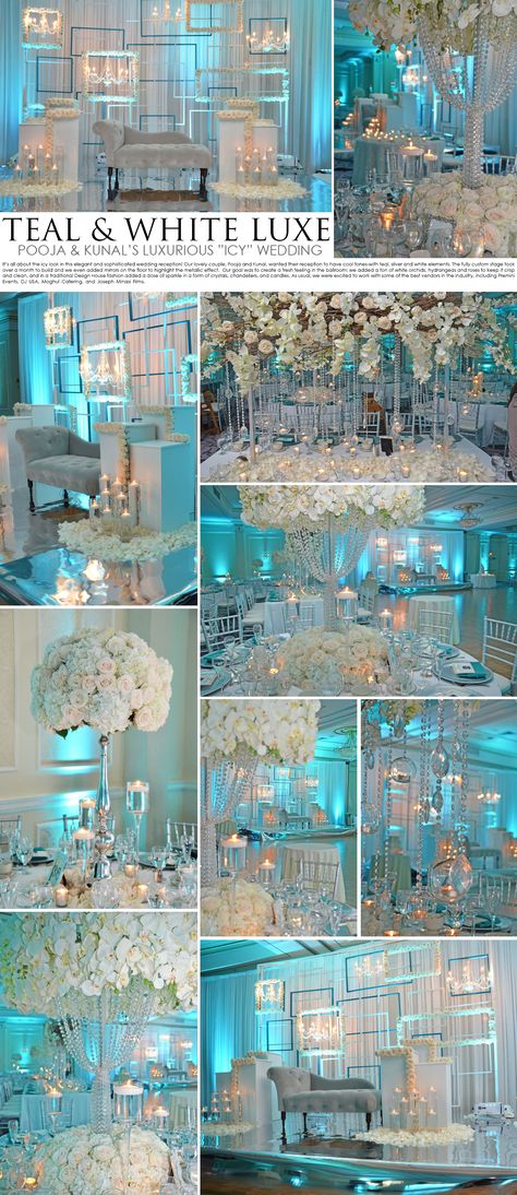 Tiffany Wedding Decorations, Light Turquoise Wedding Theme, Teal Silver And White Wedding, Tiffany Blue Wedding Theme Centerpieces, White And Tiffany Blue Wedding, Tiffany Color Wedding Theme, Aqua Wedding Decor, Teal And Gray Wedding Decorations, Tiffany Quinceanera Ideas