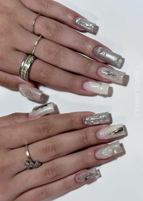 Angel Wing Nails, Angel Nails Designs, Angel Nails, Spring Nail Designs, Brighter Days, Spring Nail, Nail Designs Spring, Square Nails, Blooming Flowers