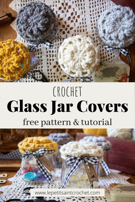 Crochet Oui Jar Covers, Crochet Mason Jar Lid Covers Free Pattern, Crochet Mason Jar Lid Covers, Crochet Jar Toppers Free Pattern, Crochet Jar Lid Covers, Crochet Jar Lid Covers Free Pattern, Mason Jar Crochet Cover, Crochet Jar Covers Free Pattern, Jar Lid Cover