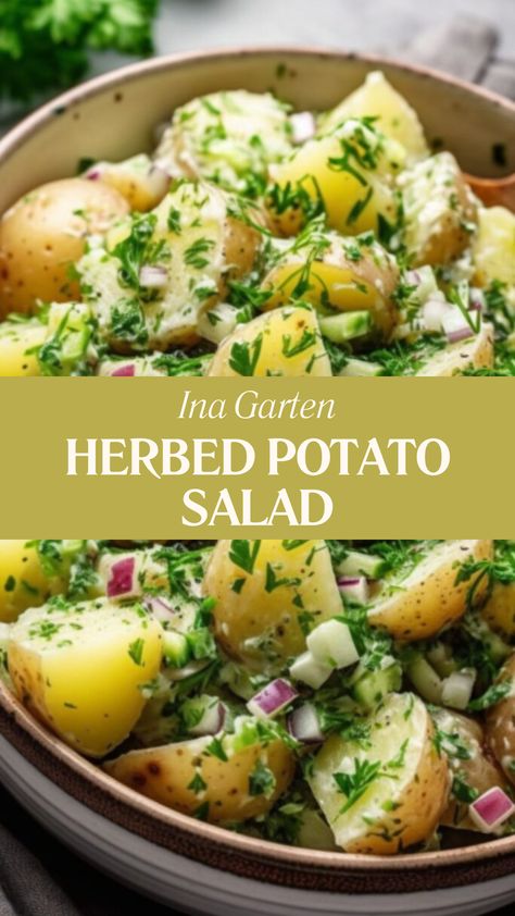 Ina Garten Herbed Potato Salad Ina Garten Potato Salad Recipe, French Potato Salad Ina Garten, Tarragon Potato Salad, Red Potato Recipes Healthy, Herby Potato Salad, Vinegar Based Potato Salad, Potato Salad Ina Garten, Ina Garten Chicken Salad, Ina Garten Potato Salad