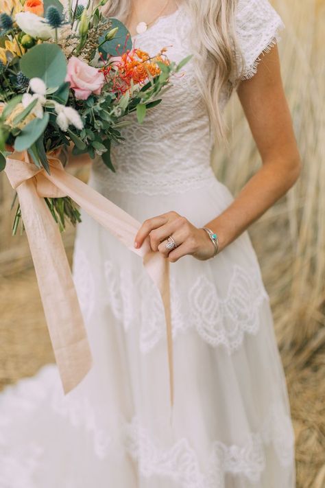 Real bride, Emily, wearing a modest wedding dress, The Easton! The Easton is the perfect boho modest wedding dress and boho modest ballgown! #wedding #weddingdress #weddinginspiration #bridalfashion Simple Sheath Wedding Dress, Ikea Classroom, Sage Green Top, Boho Wedding Dress With Sleeves, Modest Wedding Dress, Sheath Wedding, Modest Wedding, Wedding Boho, Wildflower Wedding