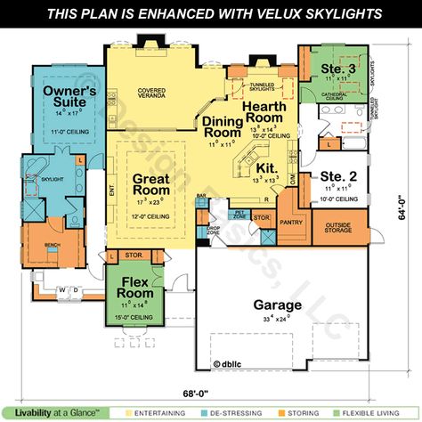 Underwood - VELUX Version | Design 50025V | Tuscan Home Plan | Design Basics Tuscan Home Plans, Tuscan House Plans, Tuscan Home, Electrical Layout, Tuscan House, Design Basics, Electrical Plan, Flex Room, Construction Drawings