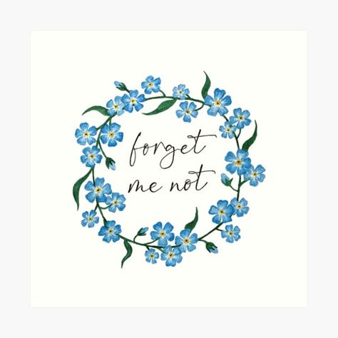 Dont Forget Me Flowers Tattoo, Forget Me Not Quotes, Forget Me Not Drawing, Forget Me Knots, Forget Me Not Painting, Forget Me Not Art, Forget Me Not Flowers Painting, Elephant Tattoos With Forget Me Nots, Forget Me Not Line Art