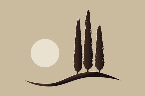 Cypress Trees, Tree Illustration, Tree Tattoo, Free Vector Graphics, Photo Illustration, Vector Graphics, Free Vector Images, Stock Illustration, Photo Image