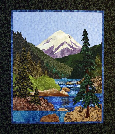 Quilts Gallery - Helene Knott Postcard Quilts, Quilt Landscape, Nature Sketches, Pictorial Quilts, Mountain Quilt Pattern, Quilt Panels, Moon Quilt, Watercolor Quilt, Landscape Art Quilts