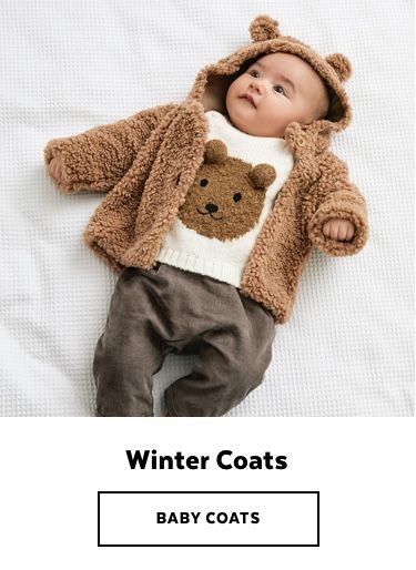 Baby Clothes & Accessories | Newborn Baby | Tu Clothing Newborn Winter Jacket, Newborn Winter, Baby Snow, Baby In Snow, Newborn Baby Clothes, Baby Activities, Tu Clothing, Baby Coat, Pink Teddy