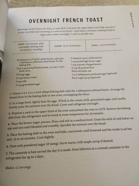 Joanna Gaines-Overnight French Toast Magnolia French Toast, Joanna Gaines Overnight French Toast, Joanna Gaines French Toast Casserole, Joanna Gaines Cookbook Recipes, Joanna Gaines Breakfast, Joanna Gaines Farmhouse Recipes, Joanna Gaines French Toast, Magnolia Cookbook Recipes, Magnolia Recipes Joanna Gaines