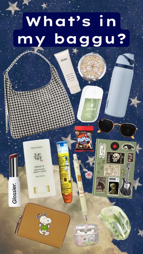 #myfirstshuffle #whatsinsidemybag #baggu #bagessentials What In My Bag, Cute Fits