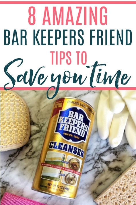 Want to save time and still have a clean house? Check out these bar keepers friend uses that will save you time. Spend less time cleaning and more time relaxing with these amazing uses for bar keepers friend.  via @juliefrugally Bar Keepers Friend Uses, Tablet Recipe, Clean Hacks, Homemade Toilet Cleaner, Clean Baking Pans, Cleaning Painted Walls, Bar Keepers Friend, Bathroom Hacks, Bar Keeper