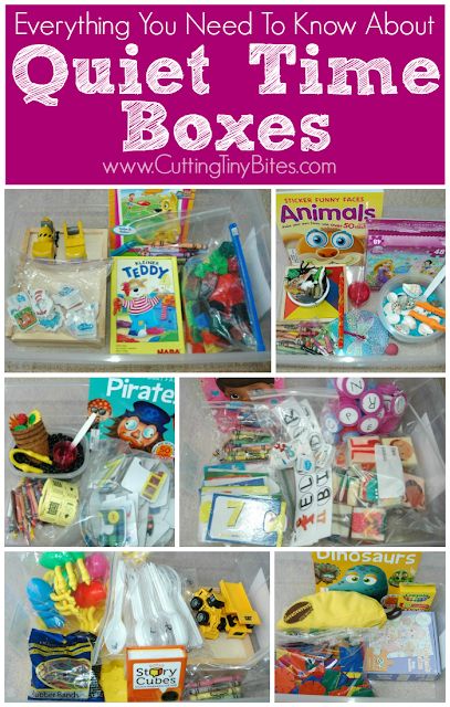 Everything You Need To Know About Quiet Time Boxes. Why to use them, how to make them, what to put in them, and more! Quiet Bins Kindergarten, Quiet Bins, Quiet Boxes, Quiet Time Boxes, Tiny Bites, Home Preschool, Activity Bags, Quiet Time Activities, Busy Boxes