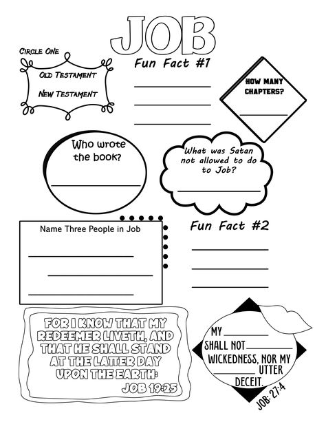 I love to make Bible Book Study Guides for Bible study with my niece. We use these to learn the basics of each book we study and then look up answers and fun facts. These are not available on my Etsy shop, but can be downloaded for free on pinterest. If you need a PDF version, please send me a PM. #ChildrenChurchLesson #SundaySchoolLesson #Job #JobBibleStudy #OldTestament #Bibleactivity #Biblestudyactivity #Bibleprintable #Bibleworksheet #Biblelearningisfun #SundaySchoolStudyGuide Family Bible Study Ideas, Kids Bible Study Lessons, Bible Worksheets For Kids, Job Bible Study, Children Bible Study, Bible Activity Sheets, Best Study Bible, Old Testament Scripture, Bible Study Activities