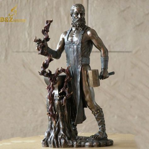 bronze greek god hephaestus statue Hephaestus Statue, Hephaestus Greek God, Greek God Hephaestus, God Hephaestus, God Of Fire, Surface Modeling, Mount Olympus, Roman Gods, Statues For Sale