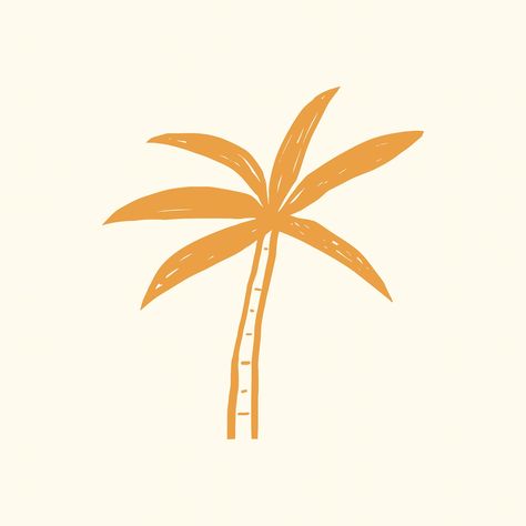 Palm tree sticker vector summer doodle graphic in orange | free image by rawpixel.com / mook Sunrise Drawing, Palm Tree Sticker, Palm Tree Drawing, Sun Icon, Palm Tree Vector, Tree Doodle, Tree Palm, Tree Sticker, Palm Tree Art