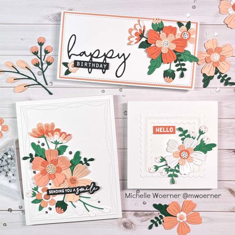 Stop and Stamp the roses: Spellbinders Bold Blooms die set cards -part 1 Be Bold Blooms, Spellbinders Cards, Elegant Cards, Beautiful Handmade Cards, Heart Cards, Pretty Cards, Copic Markers, Floral Cards, Be Bold