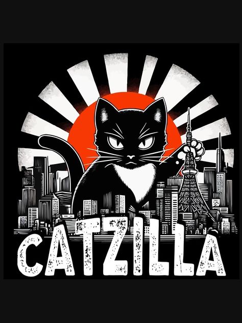 " Catzilla vintage Essential" Essential T-Shirt for Sale by ShopSmart213 | Redbubble Catzilla Art, Fun Tshirt Designs, Vintage Logo Ideas, Sailor Moon Background, Logos Vintage, Vintage Logos, Japanese Tshirt, Logos Ideas, Graphic Tshirt Design