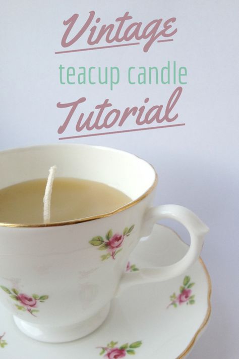 Teacup Candle Tutorial - An easy DIY project that would make a great handmade gift too! Crafts on Sea Diy Candles Christmas, Christmas Tea Cups, Trendy Candles, Tea Cup Candles Diy, Tea Cups Diy, Wedding Candles Diy, Trendy Candle, Teacup Candle, Christmas Candles Diy