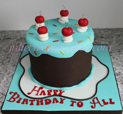 Dripping Icing Cake Drip Cake Tutorial, Icing Cake, Drip Cake, Fondant Icing, Bakery Cakes, Cake Tutorial, Birthday Cakes, Cake Pops, Fondant