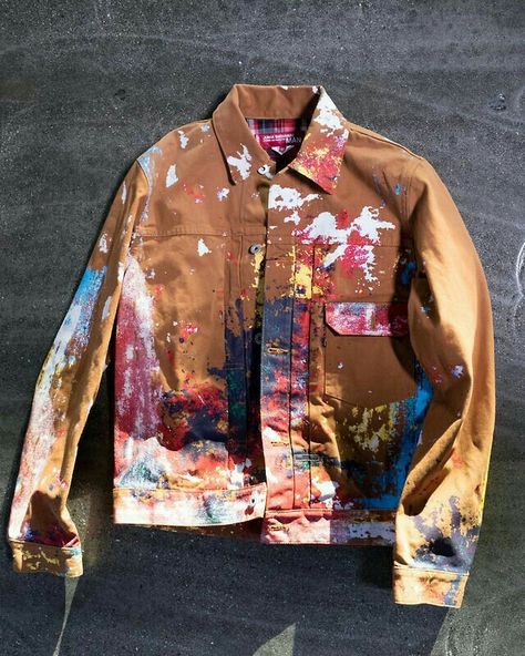 Diy Denim Jacket, Diy Vetement, Painted Jeans, Denim Diy, Painted Denim, Painted Clothes, Junya Watanabe, Denim Design, Paint Splatter