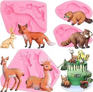 Hunting Themes, Sika Deer, Safari Cakes, Candy Molds Silicone, Fox And Rabbit, Xmas Tree Decorations, Fondant Silicone Molds, Sugar Craft, Chocolate Decorations