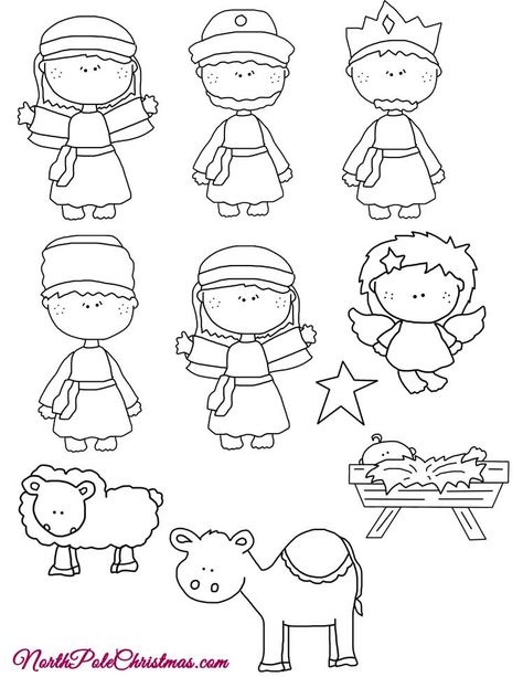 Joy Nativity Pattern Line Art Nativity Printables, Nativity Characters, Santa Patterns, Christmas Crafts For Kids To Make, Nativity Crafts, Christmas Crafts For Gifts, Christmas Classroom, Primitive Decorating Country, Snowman Crafts