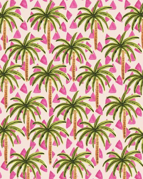 Motifs Textiles, Palm Tree Pattern, Textil Design, Tree Pattern, Tropical Pattern, Pretty Prints, Pattern Illustration, Textile Patterns, Cool Patterns