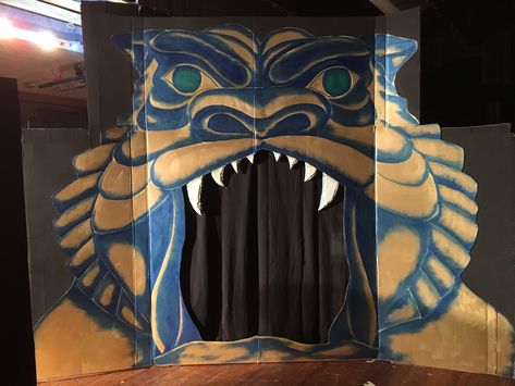 Cave of Wonders set for Aladdin Kids by Cristy Aladdin School Play, Aladdin Musical Set, Cave Of Wonders Aladdin Set, Aladdin Play Props Set Design, Kids Play Stage, Cave Of Wonders Aladdin, Aladdin Decorations, Broadway Set Design, Aladin Musical