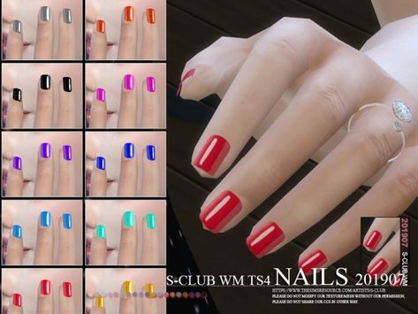 The Sims Resource: Nails 201907 by S-Club • Sims 4 Downloads Sims 4 Cc Nails, Cc Nails, Sims 4 Nails, Chipped Nail Polish, Tropical Vacation Nails, Sims 4 Piercings, Sims 4 Tsr, No Chip Nails, Natural Nail Art