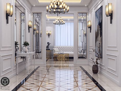 Interior Design Hallway, Modern Classic Interior, Wall Decoration Ideas, Neoclassical Interior, Palace Interior, Classic House Design, Hallway Designs, Luxury House Interior Design, Luxury Living Room Design