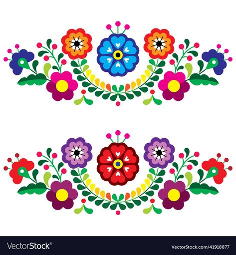 Mexican Flower Tattoo, Mexican Embroidery Tattoo, Folk Flowers, Embroidery Tattoo, Mexican Pattern, Chrysanthemum Tattoo, Mexican Flowers, Paper Flower Art, Hungarian Embroidery