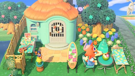 I tried to decorate them based on the villager’s hobby (education, music, fashion, etc.), style preferences, and house appearance! Audie Acnh House, Audie Animal Crossing House, Audie Animal Crossing, House Appearance, Acnh Summer, Acnh Tropical, Home Idea, Acnh Design, Acnh Ideas