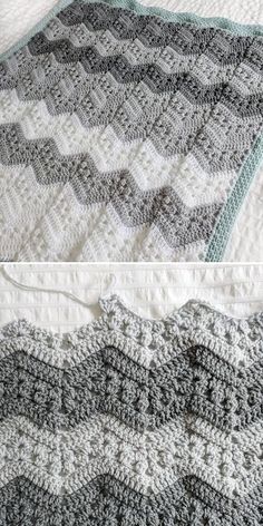 Uncinetto Zig Zag, Kid Blanket, Crocheted Afghans, Crochet Baby Blanket Free Pattern, Chevron Crochet, Crochet Stitches For Blankets, Crochet Blanket Designs, Haken Baby, Crochet Patterns Free Blanket